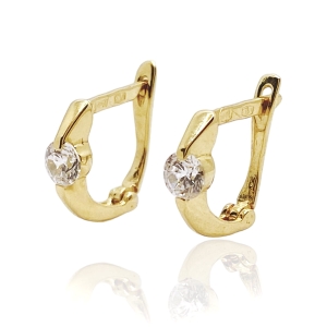 Złote kolczyki z cyrkoniami próba 585 