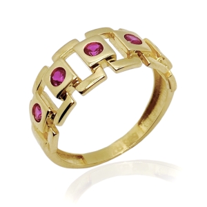 Złoty pierścionek z cyrkoniami próba 585