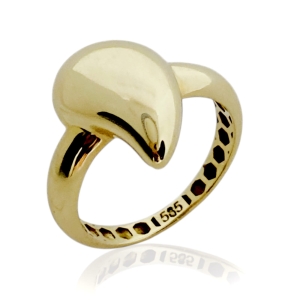 Złoty pierścionek kropla próba 585