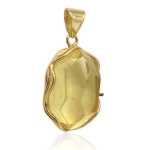 Srebrna pozłacana zawieszka z bursztynem próba 925   