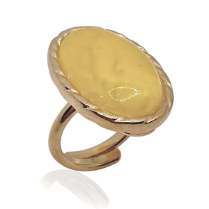 Srebrny pozłacany pierścionek z bursztynem naturalnym 