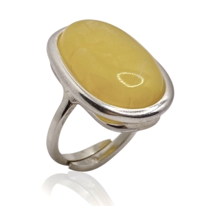 Srebrny pierścionek z bursztynem naturalnym próba 925