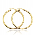 Złote kolczyki koła nacinane próba 585 