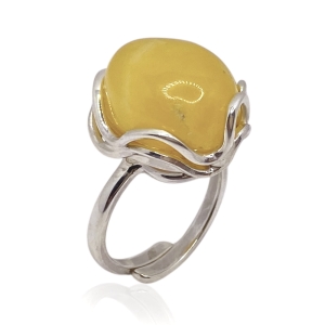 Srebrny pierścionek z bursztynem naturalnym próba 925  