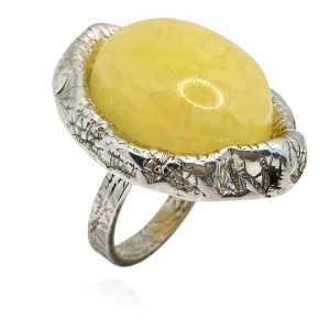 Srebrny pierścionek z bursztynem naturalnym próba 925