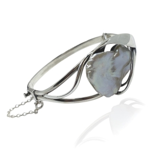 Srebrna bransoletka z masą perłową próba 925