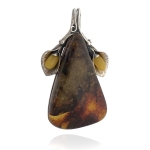 Srebrna zawieszka z bursztynem naturalnym próba 925