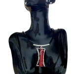 Srebrny naszyjnik z koralem bambusowy próba 925