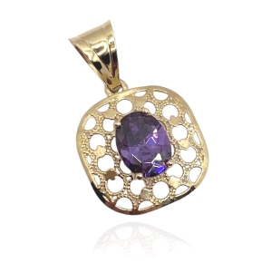 Złota zawieszka z cyrkonią próba 585