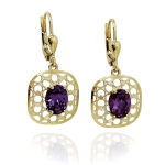 Złote kolczyki z cyrkoniami próba 585   