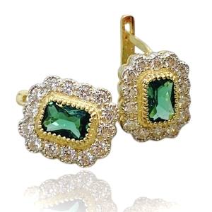 Złote kolczyki z cyrkoniami próba 585 