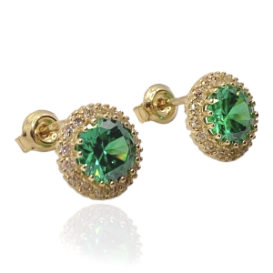 Złote kolczyki z cyrkoniami próba 585 