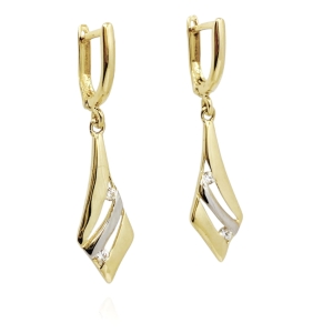 Złote kolczyki wiszące próba 585 