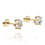 Złote kolczyki z cyrkonią próba 585
