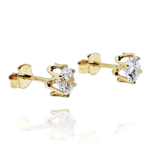 Złote kolczyki z cyrkonią próba 585