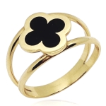 Złoty pierścionek z koniczynką próba 585  