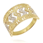 Złoty pierścionek z cyrkoniami 14k