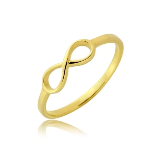 Złoty pierścionek infinity próba 585  