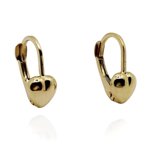 Złote kolczyki serca próba 585