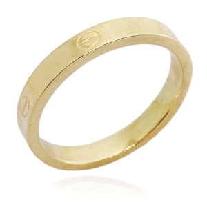 Złoty pierścionek obrączka śrubka 14k