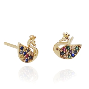 Złote kolczyki z cyrkoniami próba 585 