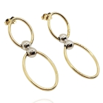 Złote kolczyki wiszące owalne 14k