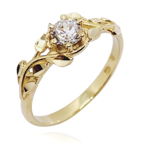 Złoty pierścionek z cyrkonią próba 585 