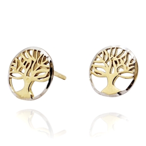 Złote kolczyki drzewko szczęścia 14k  