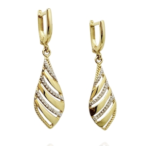 Złote kolczyki wiszące próba 585  