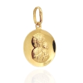 Złoty medalik z Matką Boską i dzieciątkiem próby 585, idealny prezent na Komunię, Chrzest lub inną okazję.