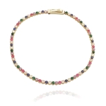 Złota bransoletka tenisowa z cyrkoniami 585