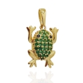 Złota zawieszka w kształcie żaby ozdobiona cyrkoniami, wykonana z najlepszej jakości złota próby 585.