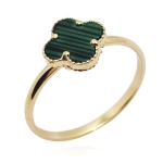 Złoty pierścionek z malachitem próba 585  