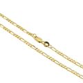 Złoty łańcuszek o splocie figaro, pełny, wykonany z próby złota 585. Długość 55 cm.