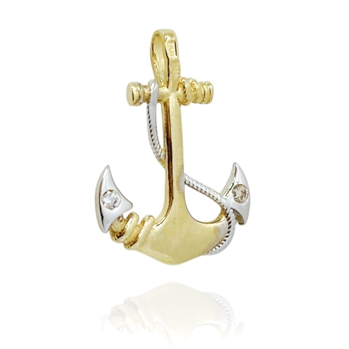 Złota zawieszka kotwica, wykonana ze złota próby 585. Zawieszka idealnie nadaje się na prezent dla bliskiej osoby.
