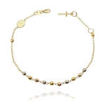 Złota bransoletka różaniec próba 585 