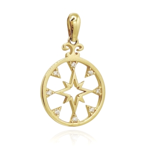 Złota zawieszka róża wiatrów próba 585 