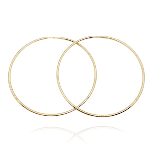 Złote kolczyki koła, próba 585.