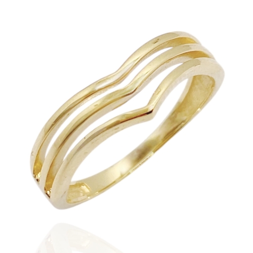 Złoty, ażurowy pierścionek, próba złota 585. Rozmiar 15.