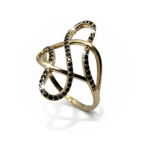 Złoty pierścionek z cyrkoniami 585  