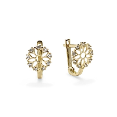 Złote kolczyki z cyrkoniami próba 585