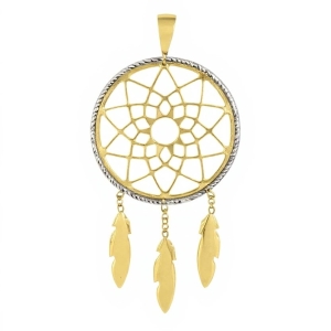 Złota zawieszka łapacz snów 585