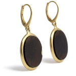 Srebrne pozłacane kolczyki z bursztynem 925