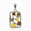 Srebrna zawieszka z bursztynem naturalnym próba 925.