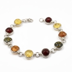 Srebrna bransoletka z bursztynem 925  