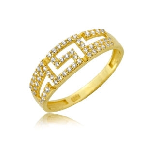 Złoty pierścionek z cyrkoniami próba 585 