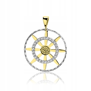 Złota zawieszka róża wiatrów 585