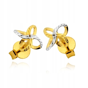 Złote kolczyki kwiatki próba 585