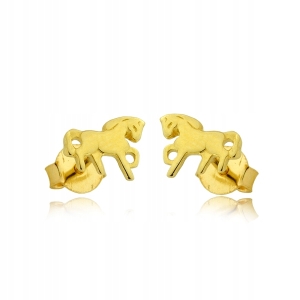 Złote kolczyki koniki próba 585