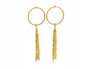 Złote kolczyki koła wiszące próba 585